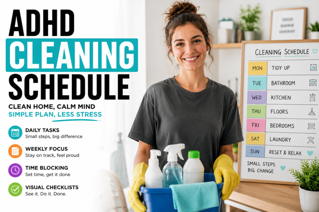 ADHD Cleaning Schedule That Actually Works