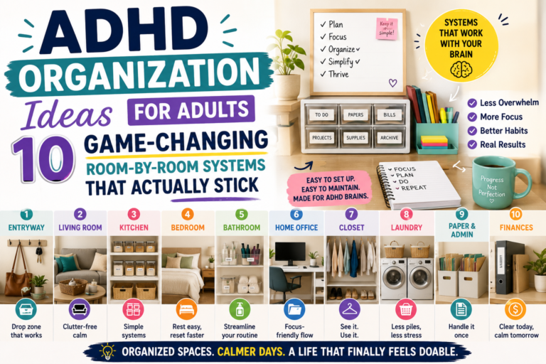 ADHD Organization Ideas for Adults: 10 Game-Changing Room-by-Room