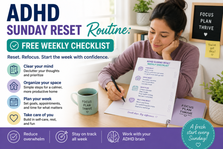 ADHD Sunday Reset Routine: A Step-by-Step Weekly Checklist for Adults